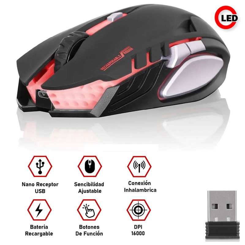 Mouse-Gamer-Inalambrico-Alien-Negro