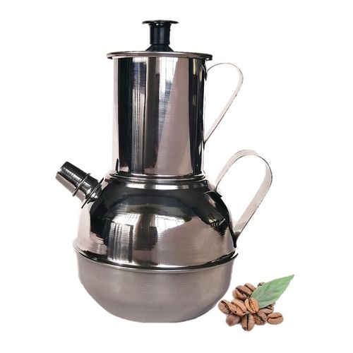 CAFETERA GOTA A GOTA BOMBEADA DE ACERO INOXIDABLE 500ML