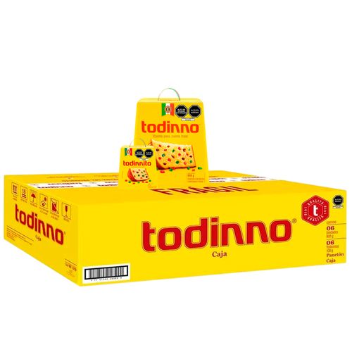 Pack X6 Panetón Todinno 900 G + Todinnito 85G - Caja de 6 UN