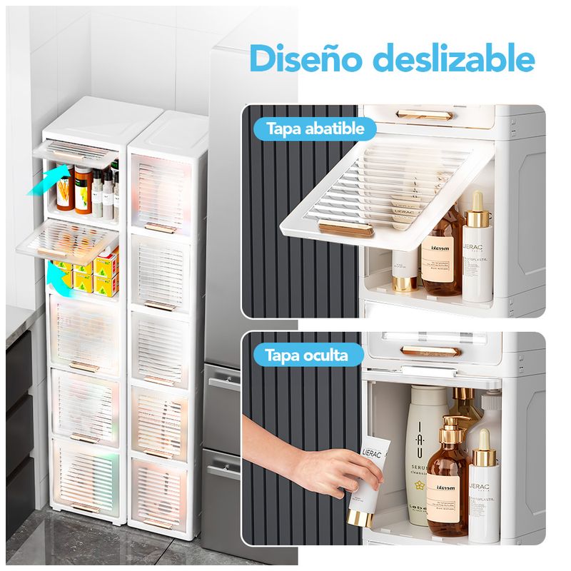 Estante-Organizador-Multiusos-5-Niveles-Elegante-con-Ruedas-Puerta-Transparente-S27