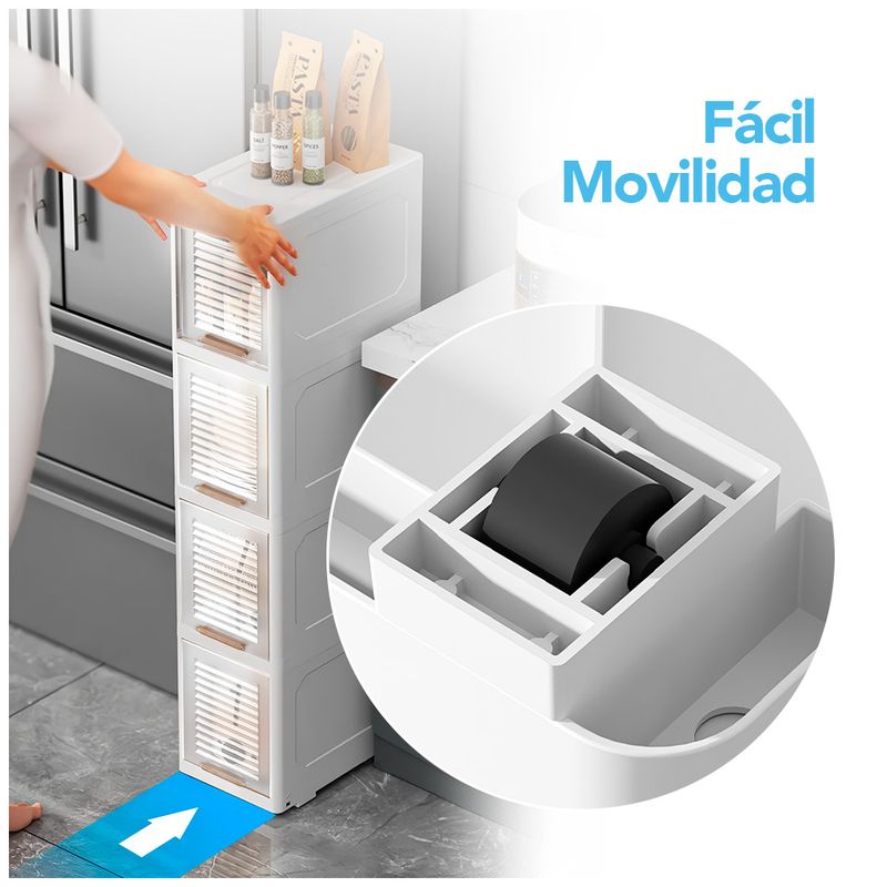 Estante-Organizador-Multiusos-5-Niveles-Elegante-con-Ruedas-Puerta-Transparente-S27