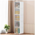 Estante-Organizador-Multiusos-5-Niveles-Elegante-con-Ruedas-Puerta-Gris-S27