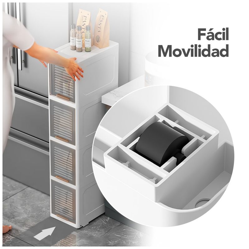 Estante-Organizador-Multiusos-5-Niveles-Elegante-con-Ruedas-Puerta-Gris-S27