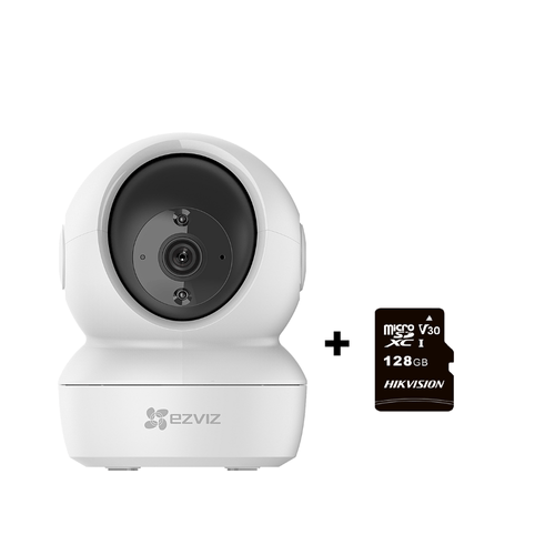 Cámara de Seguridad Wifi C6N de 360º Full HD Para Interiores + MicroSD 128GB - Ezviz