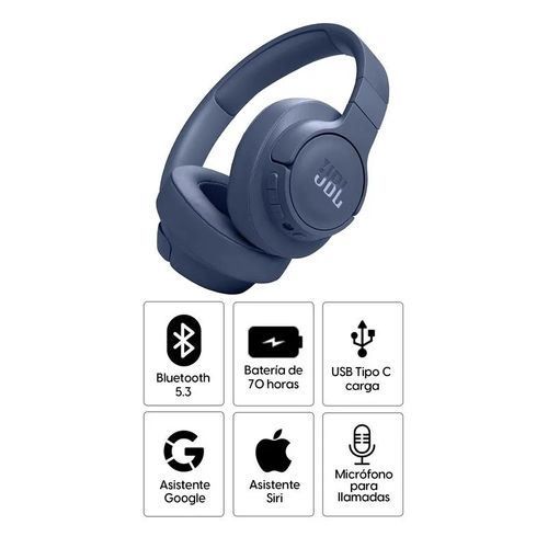 JBL Tune 770NC Auriculares inalámbricos on-ear Azul