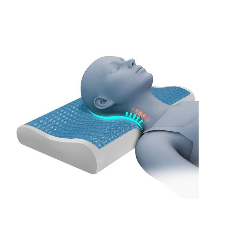 Almohada-Ortopedica-Cervical-con-Gel-Funda-Memory-Viscoelastica-Original-Garantia--