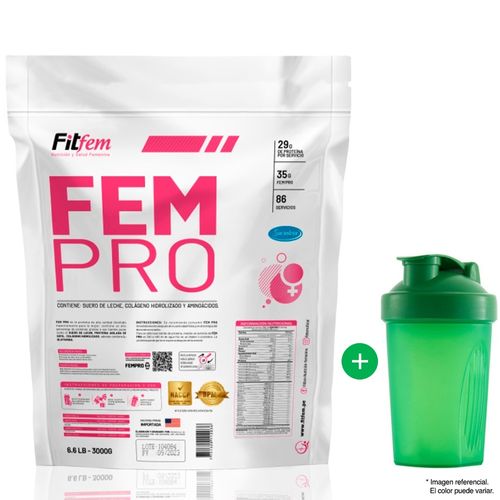 Proteína Fitfem Fem Pro 3 kg Vainilla + Shaker