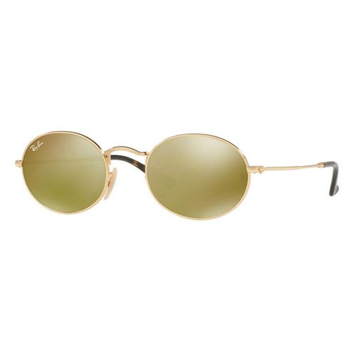 Lentes de Sol Ray Ban Oval Flat RB3547N 001/93 Dorado Espejado Talla 51mm Nezmun