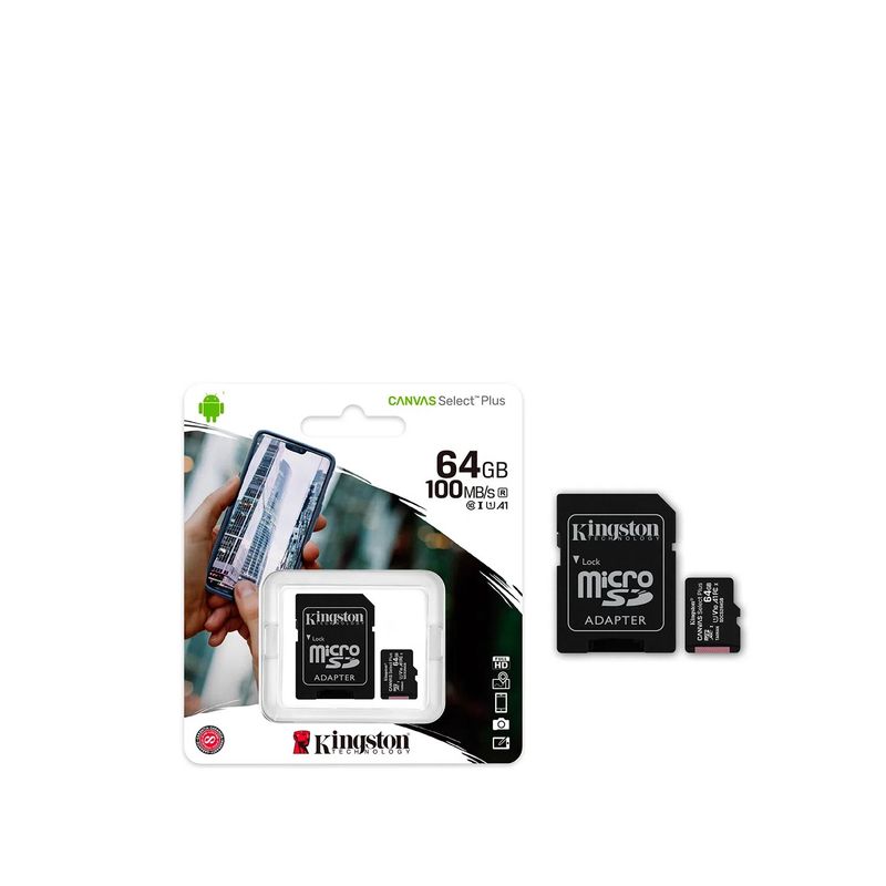 MEMORIA-MICRO-SD-KINGSTON-64-GB-CLASS-10-ORIGINAL-NEGRO