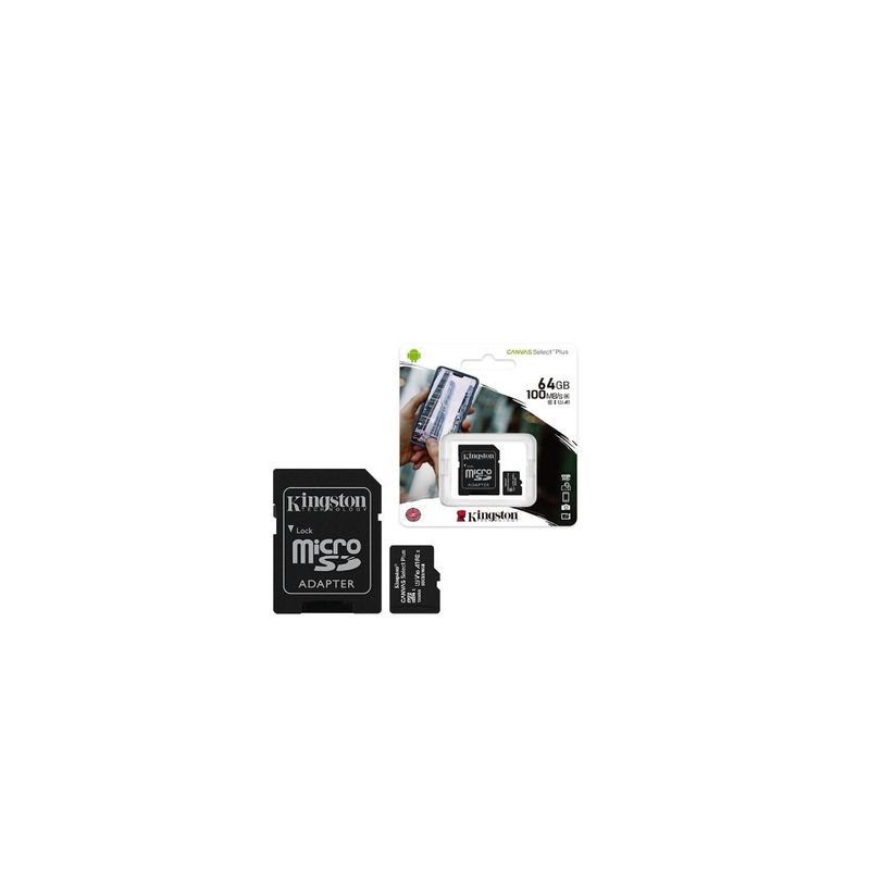 MEMORIA-MICRO-SD-KINGSTON-64-GB-CLASS-10-ORIGINAL-NEGRO