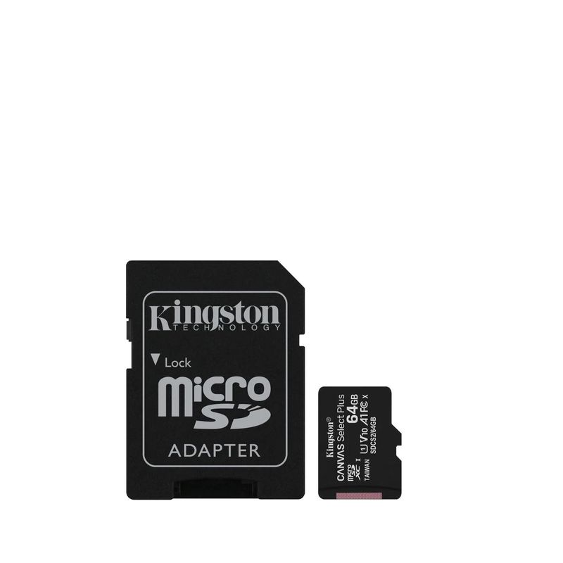 MEMORIA-MICRO-SD-KINGSTON-64-GB-CLASS-10-ORIGINAL-NEGRO