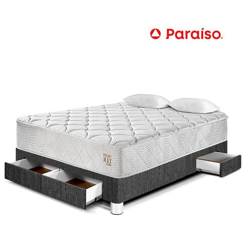 Cama Pocket Max 2 Plazas Con Cajones Charcoal