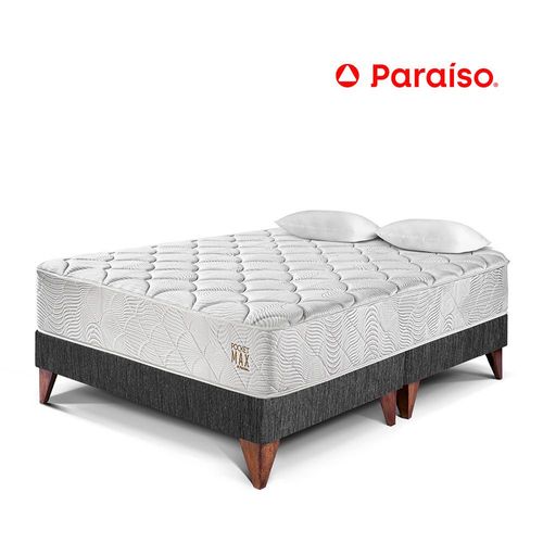 Cama Europea Pocket Max Queen Charcoal