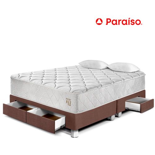 Cama Pocket Max King Con Cajones Chocolate