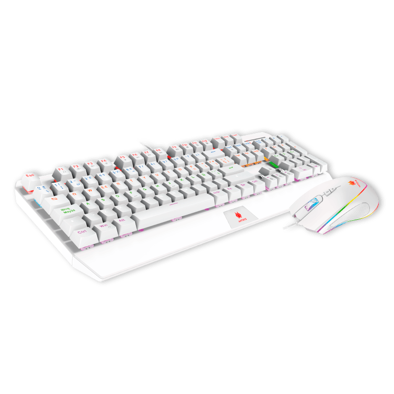 KIT-GAMING-ANTRYX-TECLADO-MECANICO---MOUSE-GC-5100-WHITE-SWITCH-RED