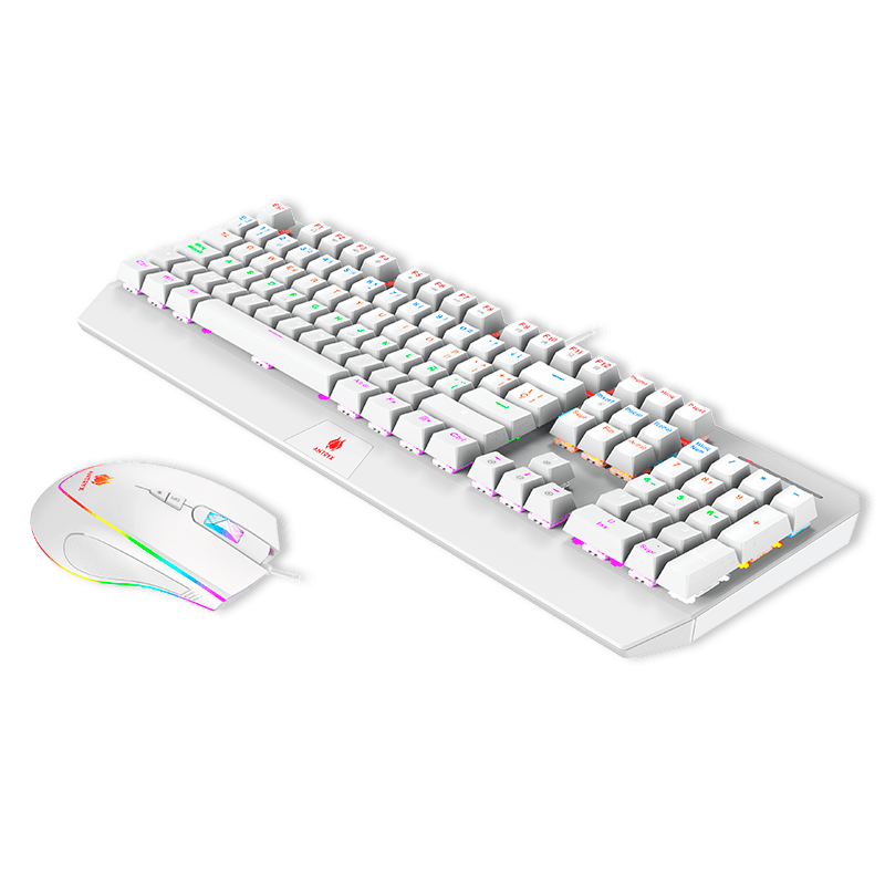 KIT-GAMING-ANTRYX-TECLADO-MECANICO---MOUSE-GC-5100-WHITE-SWITCH-RED