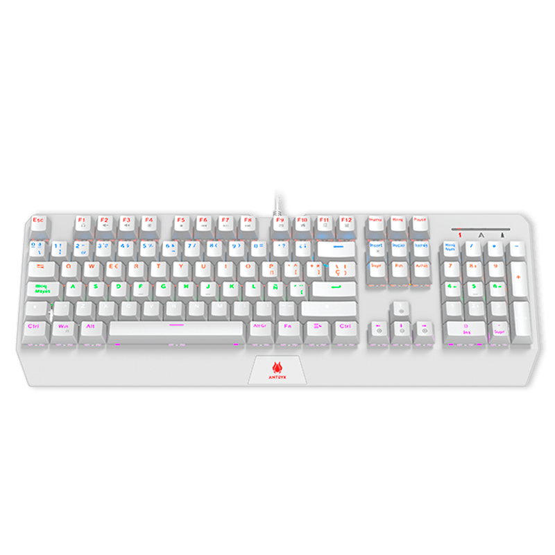 KIT-GAMING-ANTRYX-TECLADO-MECANICO---MOUSE-GC-5100-WHITE-SWITCH-RED