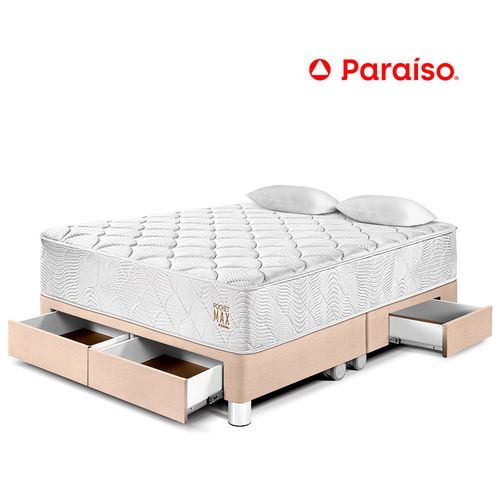 Cama Pocket Max King Con Cajones Champagne