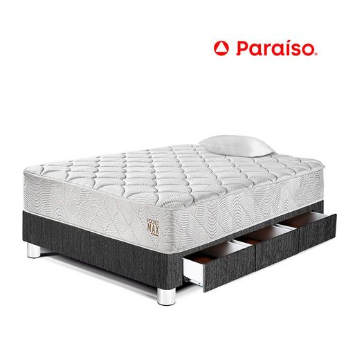 Cama Pocket Max 1.5 Plazas Con Cajones Charcoal