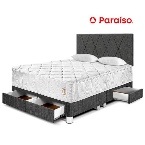 Dormitorio Pocket Max Queen Con Cajones Charcoal