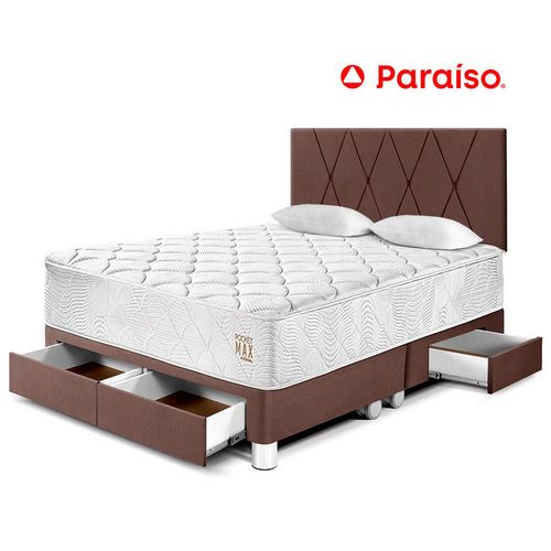 Dormitorio Pocket Max Queen Con Cajones Chocolate