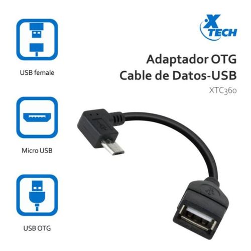 ADAPTADOR XTECH XTC360 -CABLE DE DATOS-USBH MICRO-USB