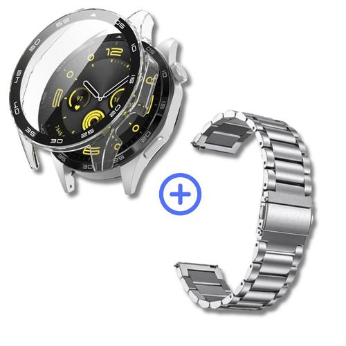Pack case protector + correa plateado para Huawei watchGT3 SE