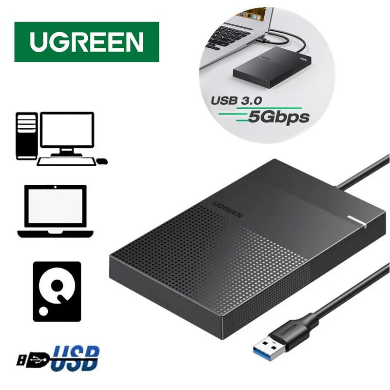 Case-Disco-Duro-Externo-Sata-25--Usb-30-UGREEN-HDD-SDD-5-Gbps