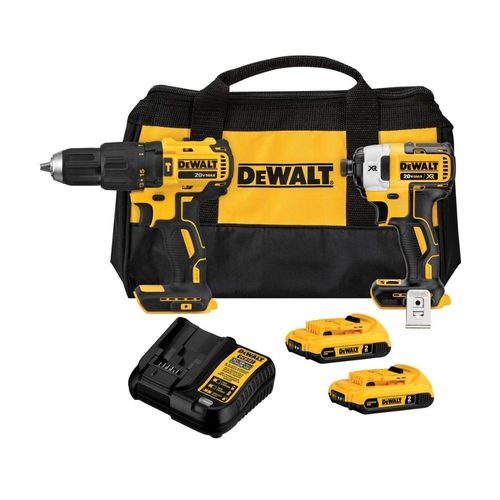 Taladro Percutor 1/2" + Atornillador de impacto 1/4" Brushless Dewalt