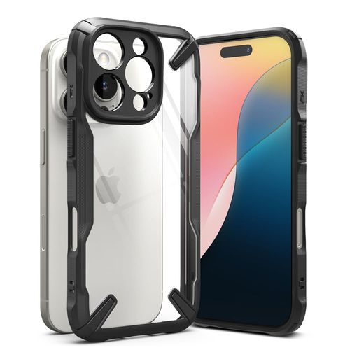 Case para iPhone 16 pro, fusion X, antigolpes, rígido, negro