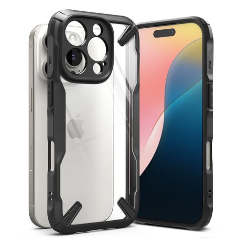 Case para iPhone 16 pro max, fusion X, antigolpes, rígido, negro