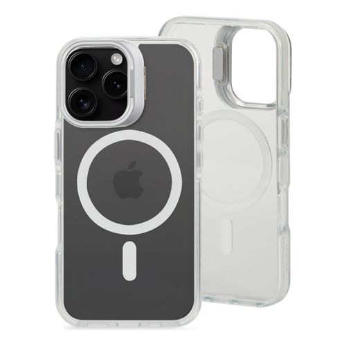 Case para iPhone 16 pro, con MagSafe para carga inalámbrica, con soporte de cámara, rígido, transparente