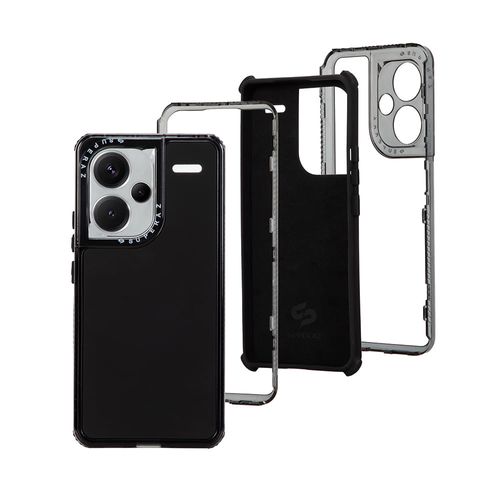 Case para Redmi Note 13 Pro plus, protección 360, 3 capas de protección, negro