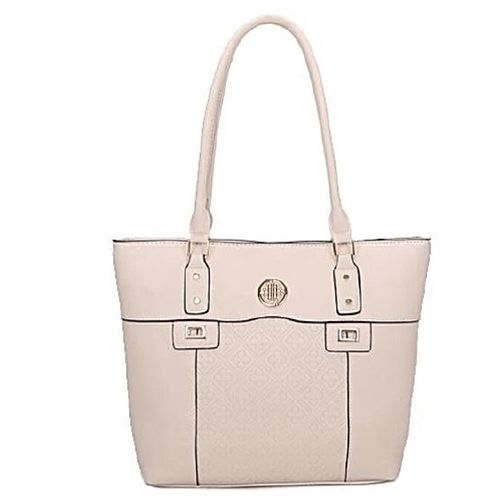 Cartera Bolso Tote Biocuero Negro - Crema