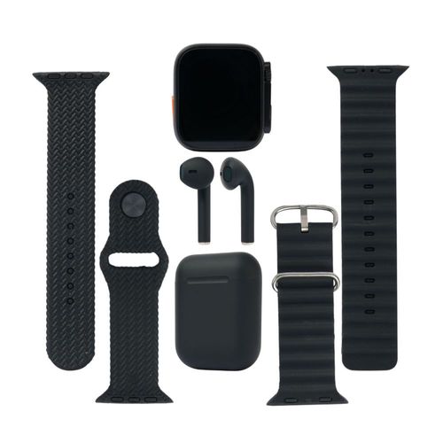 Reloj Smartwatch W99 Ultra Negro Werken + Audífonos In Ear Inalámbricos TWS