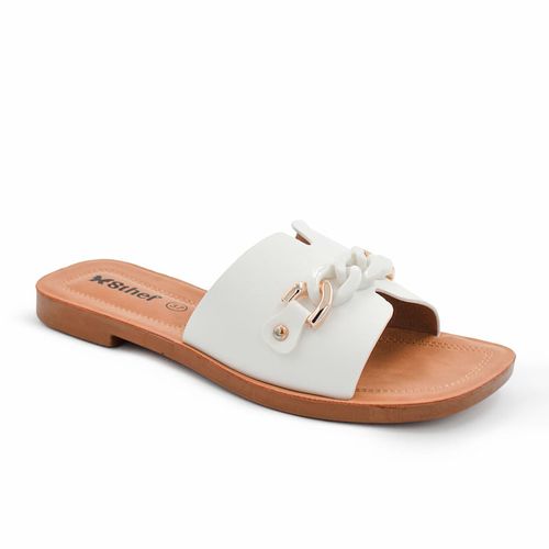 Sandalia Flats Moda Mujer 7996 BLANCO