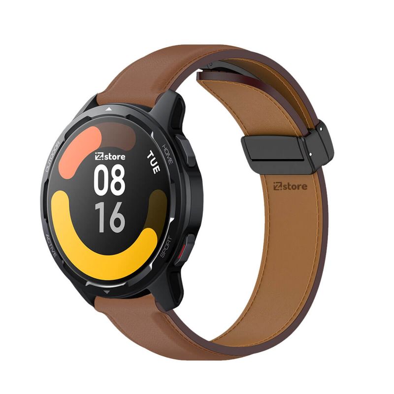 Correa-de-Cuero-Para-Xiaomi-Watch-S1-Active-Magnético-Marron