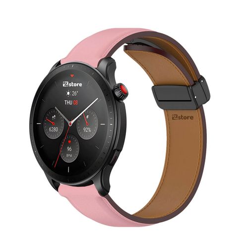 Correa de Cuero Para Amazfit GTR4 Magnético Rosado