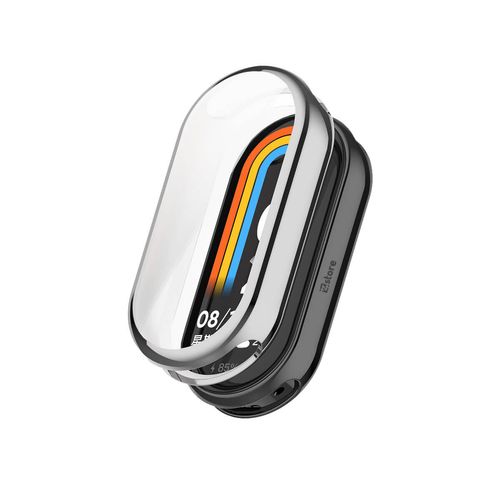 Case Metalizado Para Xiaomi Mi Band 8 Silver