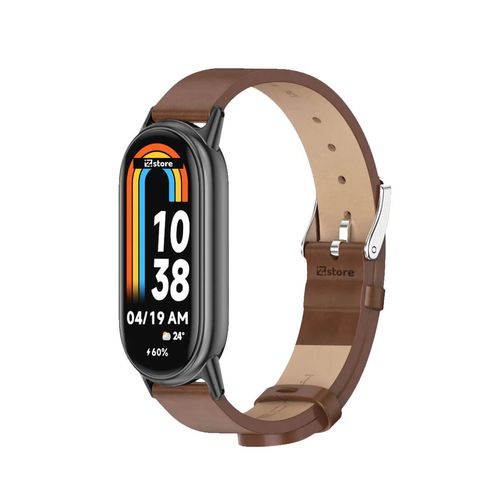 Correa de Cuero Para Xiaomi Mi Band 8 Marron