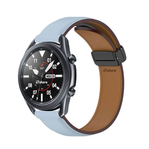 Correa de Cuero Para Samsung Galaxy Watch 3 Magnético 45mm Celeste