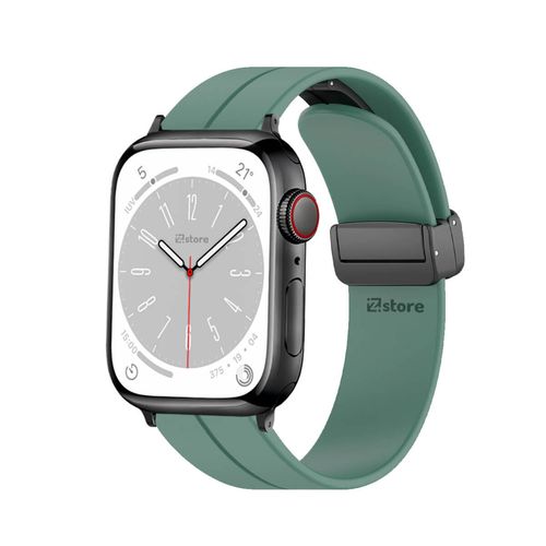 Correa Para Apple Watch Broche Magnético 42-44-45-49mm Black Verde Pino