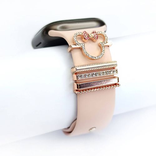Charms Para Apple Watch 38-40-41-42-45-49mm Minni Gold Rose