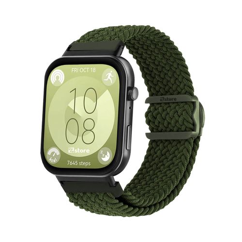 Correa de Nylon Para Huawei Watch Fit 3 Black Verde Militar