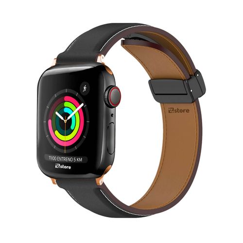 Correa De Cuero Para Apple Watch 38-40-41mm Gold Rose Negro