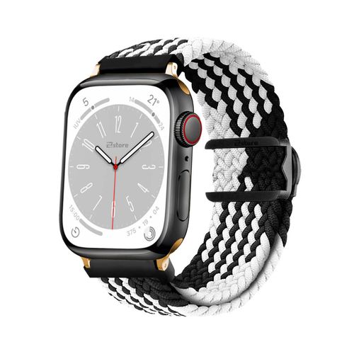 Correas de Nylon Para Apple Watch 38-40-41mm Gold Negro Bicolor