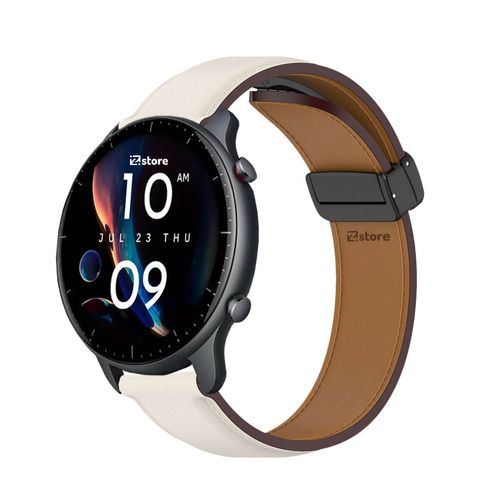 Correa de Cuero Para Amazfit GTR3 Magnético Crema