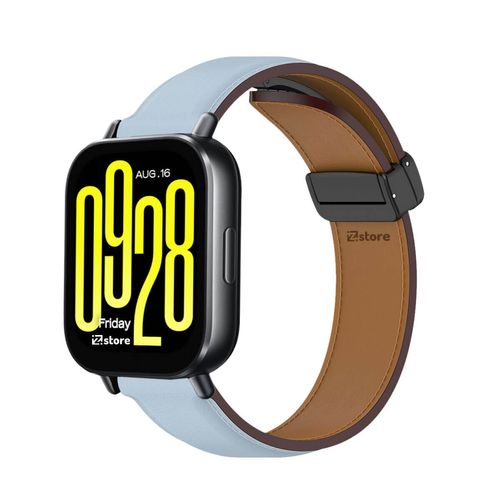 Correa de Cuero Para Redmi Watch 5 Active Magnético Celeste
