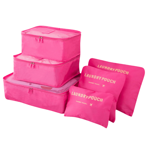 Juego de Bolsas para almacenamiento organizador de Maleta de Viaje Fucsia