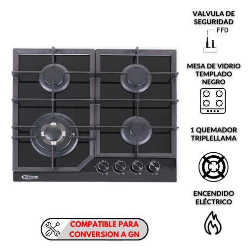 Cocina Empotrable a Gas 4 Hornillas Alessia Marca Klimatic (MUNDO ELECTRONICO)